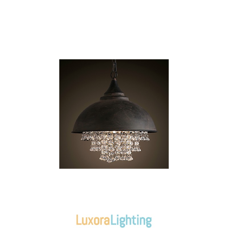 Designer Touch Decorative Loft Pendant Light Crystal Retro Coffe Light Garage Metal