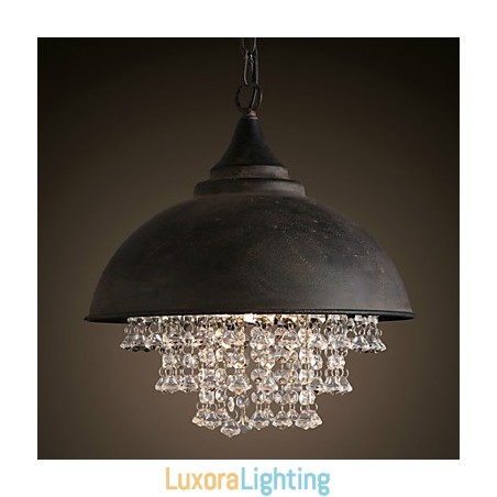 Designer Touch Decorative Loft Pendant Light Crystal Retro Coffe Light Garage Metal