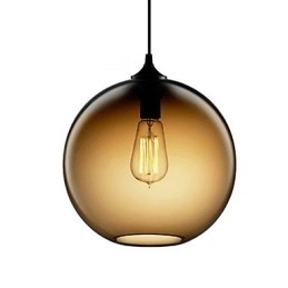 Designer Touch Decorative Modern Glass Pendant Light in Round Brown Bubble Design