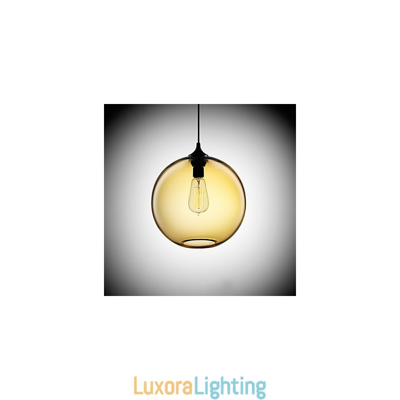 Designer Touch Decorative Modern Glass Pendant Light in Round Brown Bubble Design