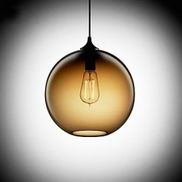 Designer Touch Decorative Modern Glass Pendant Light in Round Brown Bubble Design