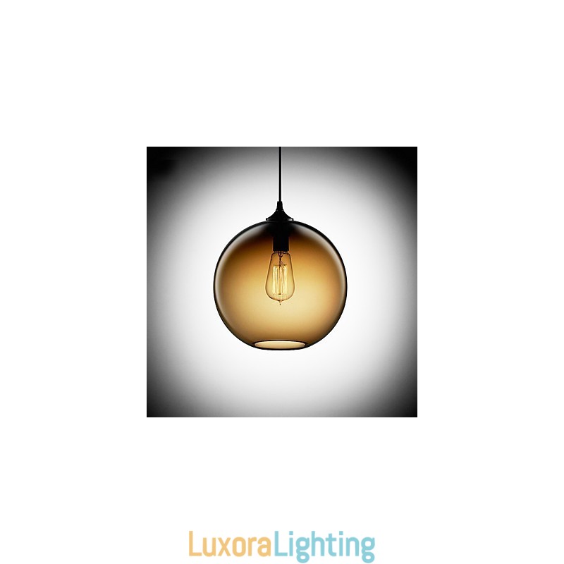 Designer Touch Decorative Modern Glass Pendant Light in Round Brown Bubble Design