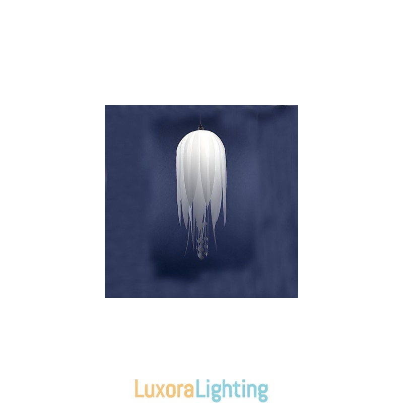 Designer Touch Decorative Pendant Light Modern Minimalist White 1 Light Metal and