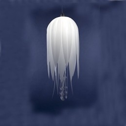 Designer Touch Decorative Pendant Light Modern Minimalist White 1 Light Metal and