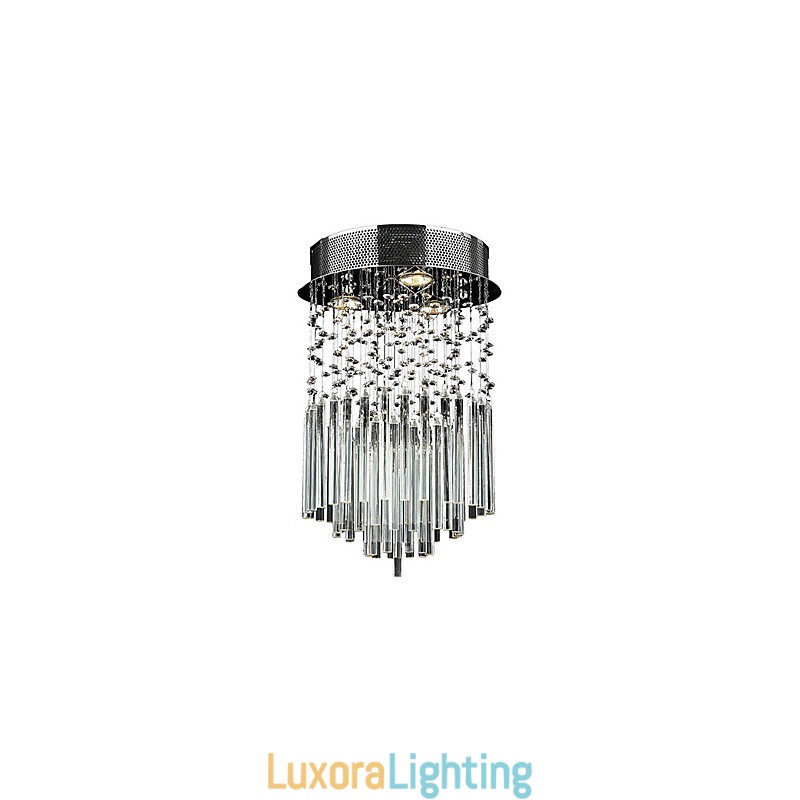 Designer Touch Decorative Modern Contemporary Crystal Electroplated Metal Flush Mount