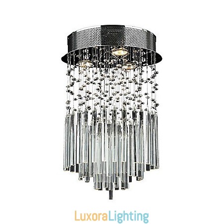 Designer Touch Decorative Modern Contemporary Crystal Electroplated Metal Flush Mount
