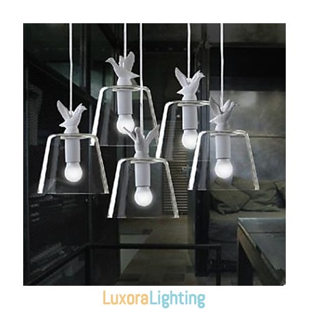 Designer Touch Decorative Single Head Ducklings Birds Glass Chandelier Meals Chandelier