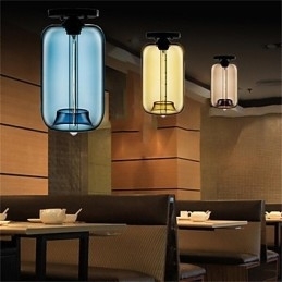 Designer Touch Decorative Retro Creative Single Head Glass Pendant Lamp Cafe In The Goldfish Bowl