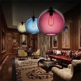 Designer Touch Decorative Retro Creative Single Head Glass Pendant Lamp Cafe In The Goldfish Bowl