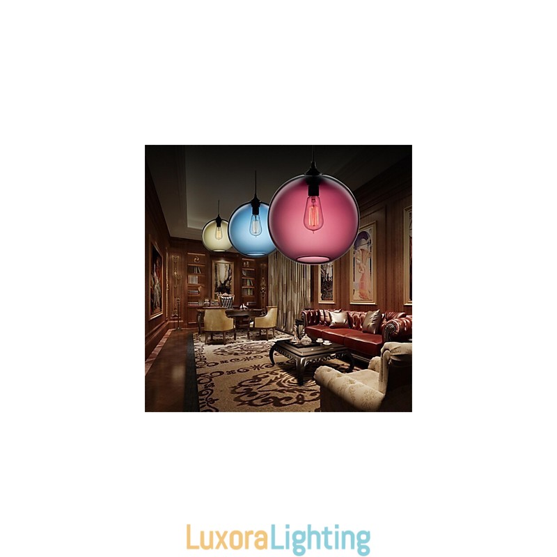 Designer Touch Decorative Retro Creative Single Head Glass Pendant Lamp Cafe In The Goldfish Bowl