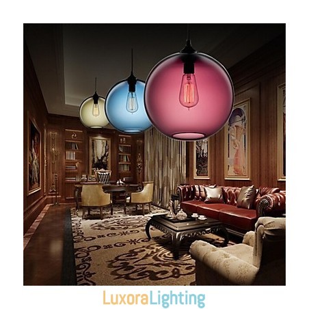 Designer Touch Decorative Retro Creative Single Head Glass Pendant Lamp Cafe In The Goldfish Bowl