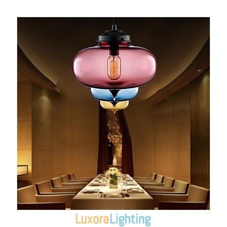 Designer Touch Decorative Retro Creative Single Head Glass Pendant Lamp Cafe In The Goldfish Bowl