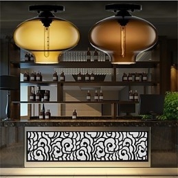 Designer Touch Decorative Retro Creative Single Head Glass Pendant Lamp Cafe In The Goldfish Bowl
