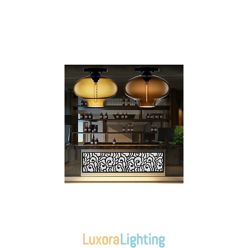 Designer Touch Decorative Retro Creative Single Head Glass Pendant Lamp Cafe In The Goldfish Bowl