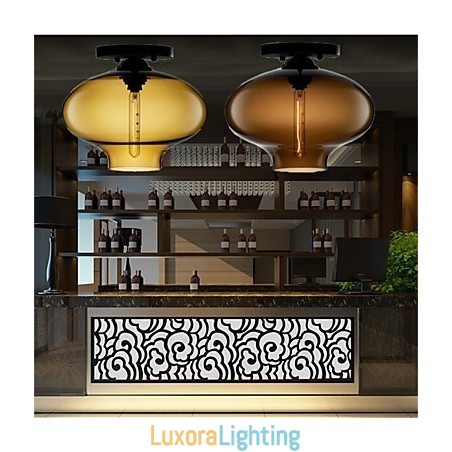 Designer Touch Decorative Retro Creative Single Head Glass Pendant Lamp Cafe In The Goldfish Bowl