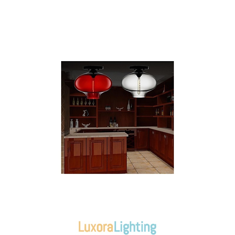 Designer Touch Decorative Retro Creative Single Head Glass Pendant Lamp Cafe In The Goldfish Bowl