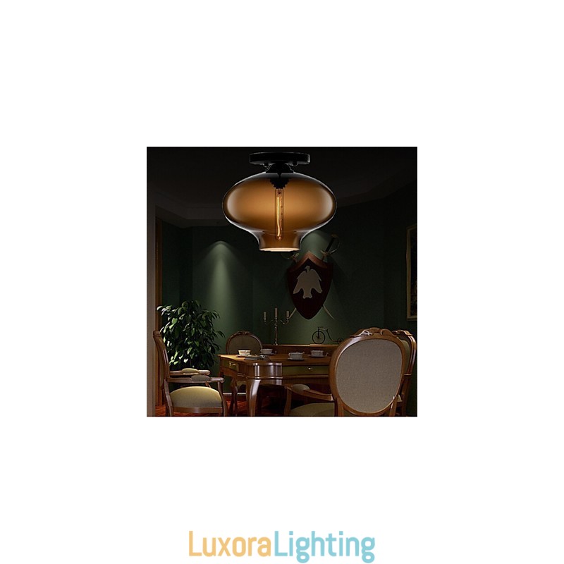 Designer Touch Decorative Retro Creative Single Head Glass Pendant Lamp Cafe In The Goldfish Bowl