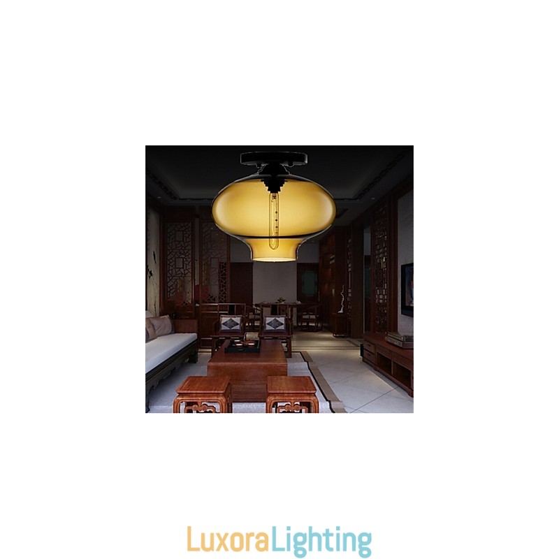 Designer Touch Decorative Retro Creative Single Head Glass Pendant Lamp Cafe In The Goldfish Bowl