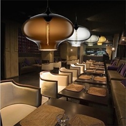 Designer Touch Decorative Retro Creative Single Head Glass Pendant Lamp Cafe In The Goldfish Bowl