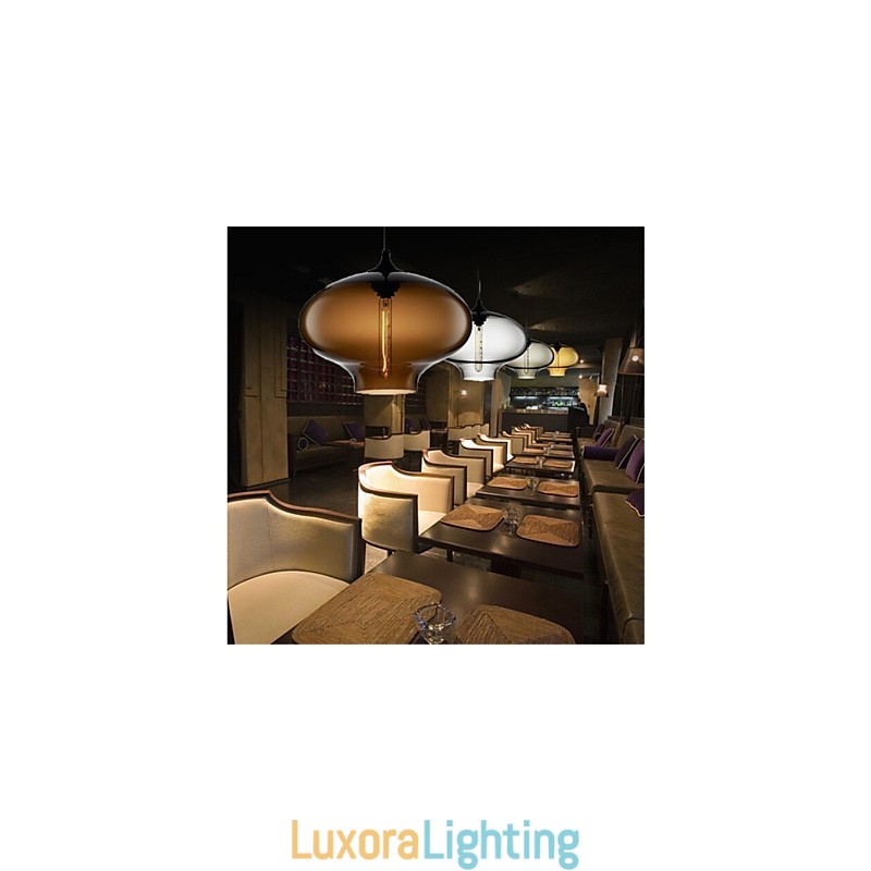 Designer Touch Decorative Retro Creative Single Head Glass Pendant Lamp Cafe In The Goldfish Bowl