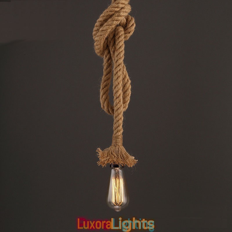 Designer Touch Decorative 1 Light DIY Art Hemp Rope Light Creative Hemp Rope Chandelier Long 100cm