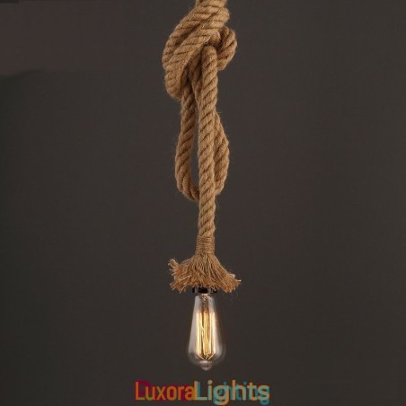 Designer Touch Decorative 1 Light DIY Art Hemp Rope Light Creative Hemp Rope Chandelier Long 100cm
