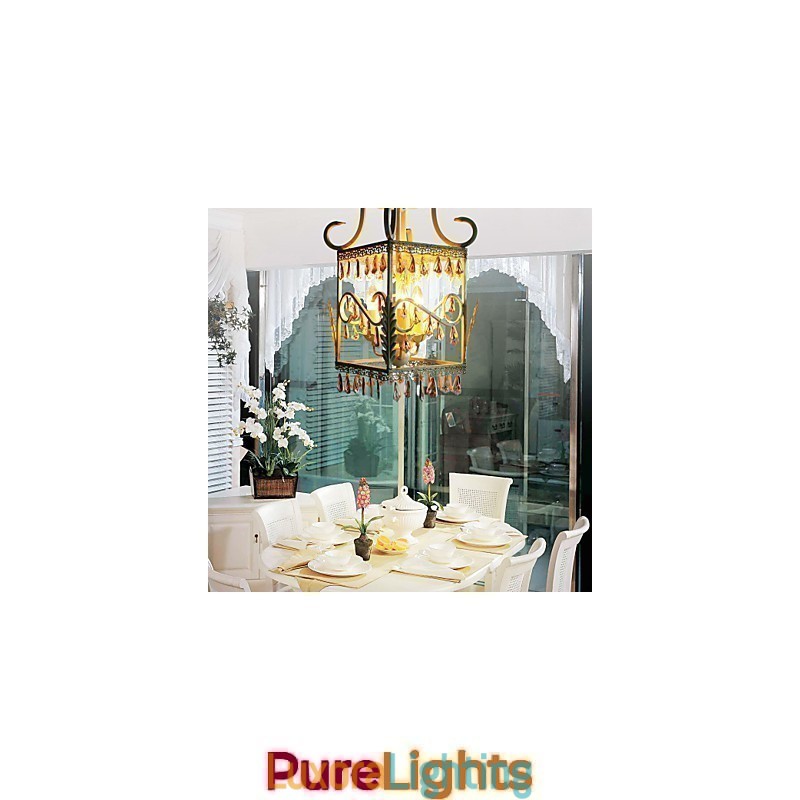 Designer Touch Decorative Rural of Europe Type Droplight American Country Rectangular Shell Lamp Porch Lamp