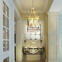 Designer Touch Decorative Rural of Europe Type Droplight American Country Rectangular Shell Lamp Porch Lamp