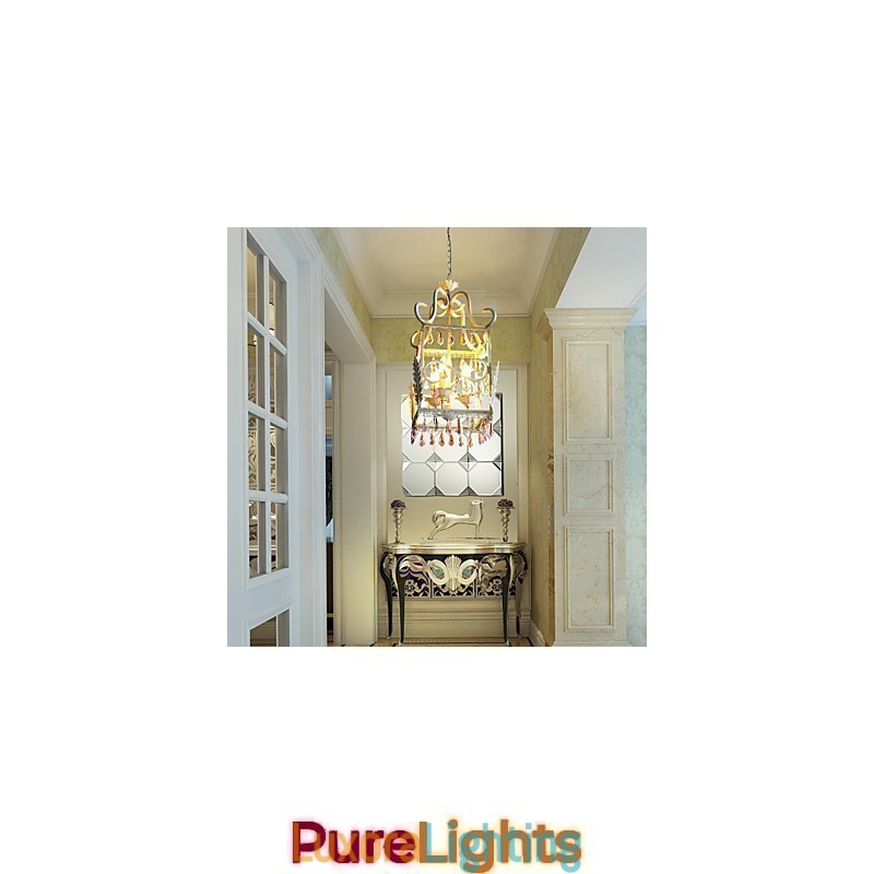 Designer Touch Decorative Rural of Europe Type Droplight American Country Rectangular Shell Lamp Porch Lamp