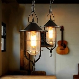 Designer Touch Decorative Retro Mini Style Painting Metal Pendant Light