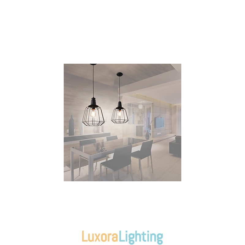 Designer Touch Decorative Rustic Lodge Retro Country Mini Style Painting Metal Pendant Light Garage