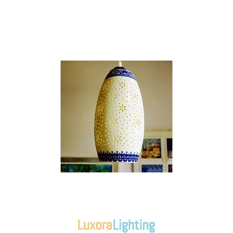 Designer Touch Decorative Retro Ceramic lamp lamp Stairs Blue Single Head Chandelier Creative