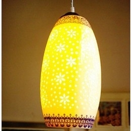 Designer Touch Decorative Retro Ceramic lamp lamp Stairs Blue Single Head Chandelier Creative