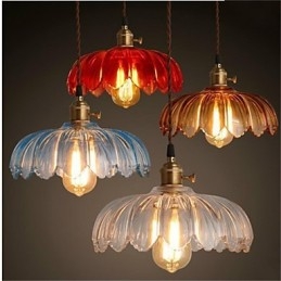 Designer Touch Decorative The copper cap Retro Old Shanghai flower glass chandelier