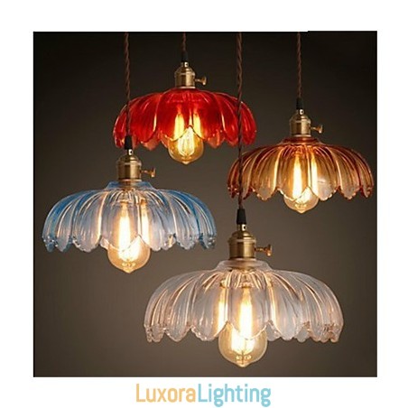 Designer Touch Decorative The copper cap Retro Old Shanghai flower glass chandelier