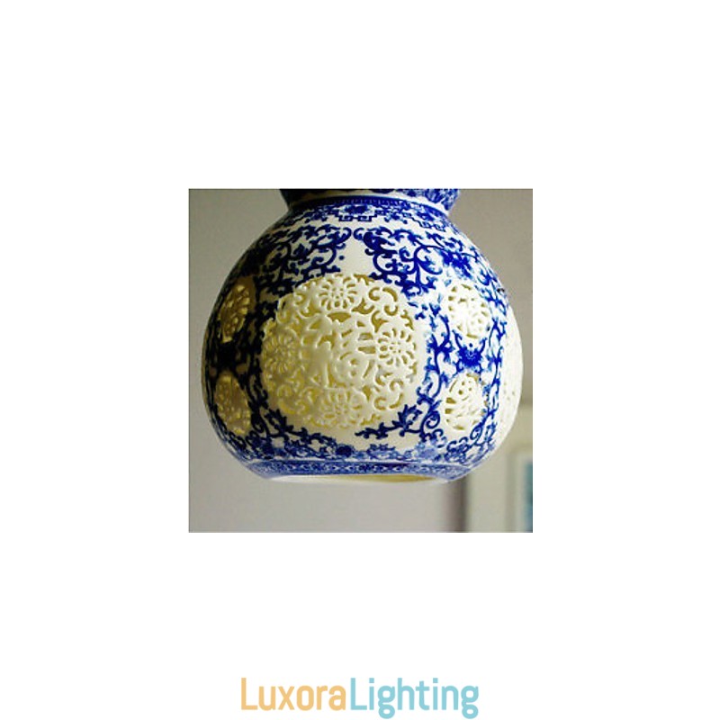 Designer Touch Decorative Retro Ceramic lamp lamp Stairs Blue Single Head Chandelier Creative