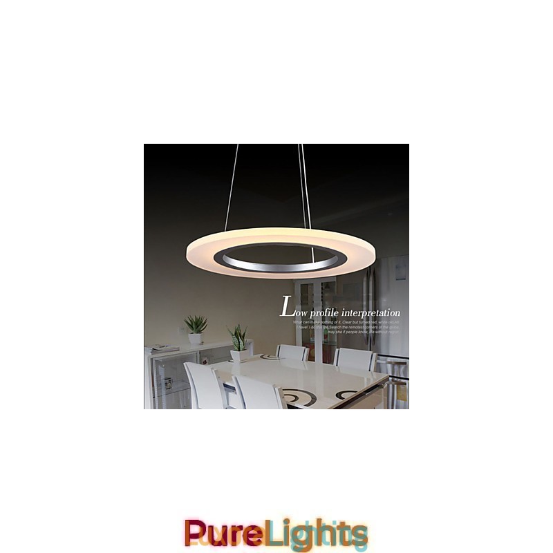 Designer Touch Decorative Pendant Light Round Ceiling Chandelier Milky Acrylic Ceiling Lamps with Single Ring