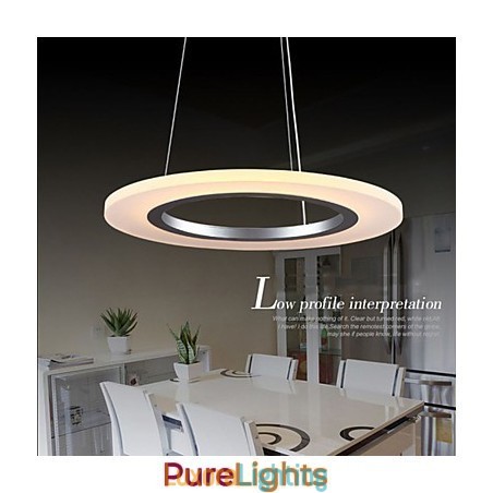 Designer Touch Decorative Pendant Light Round Ceiling Chandelier Milky Acrylic Ceiling Lamps with Single Ring