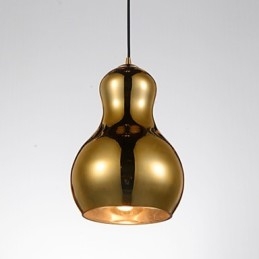Designer Touch Decorative Gourd shaped Pendant Lamp 1 Light Modern Simplicity Golden Chrome Rose Gold Amber Smoky Gray Glass &Carbon Steel