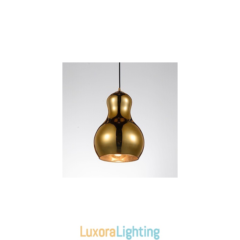 Designer Touch Decorative Gourd shaped Pendant Lamp 1 Light Modern Simplicity Golden Chrome Rose Gold Amber Smoky Gray Glass &Carbon Steel