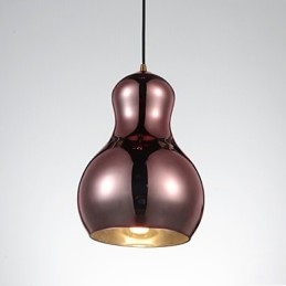 Designer Touch Decorative Gourd shaped Pendant Lamp 1 Light Modern Simplicity Golden Chrome Rose Gold Amber Smoky Gray Glass &Carbon Steel