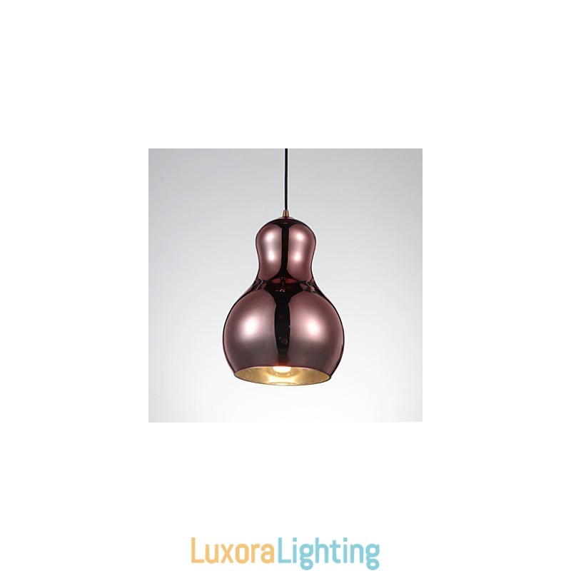 Designer Touch Decorative Gourd shaped Pendant Lamp 1 Light Modern Simplicity Golden Chrome Rose Gold Amber Smoky Gray Glass &Carbon Steel