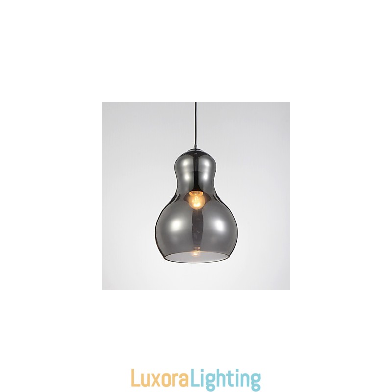 Designer Touch Decorative Gourd shaped Pendant Lamp 1 Light Modern Simplicity Golden Chrome Rose Gold Amber Smoky Gray Glass &Carbon Steel