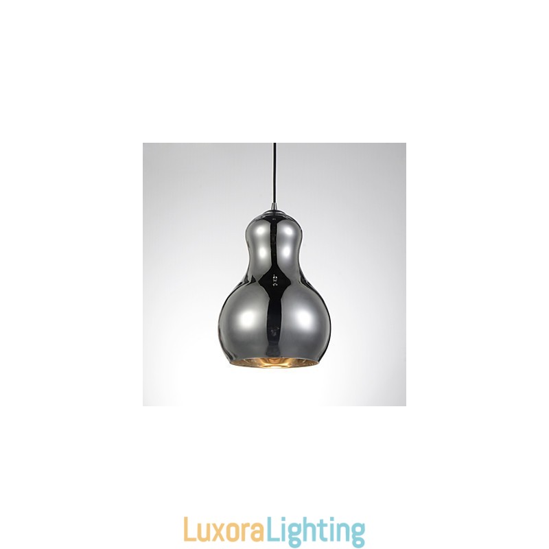 Designer Touch Decorative Gourd shaped Pendant Lamp 1 Light Modern Simplicity Golden Chrome Rose Gold Amber Smoky Gray Glass &Carbon Steel