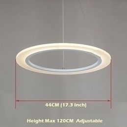 Designer Touch Decorative Pendant Light Round Ceiling Chandelier Milky Acrylic Ceiling Lamps with Single Ring