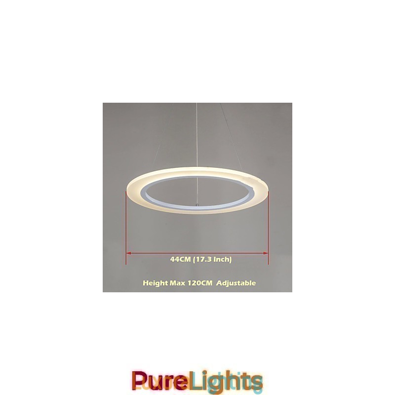 Designer Touch Decorative Pendant Light Round Ceiling Chandelier Milky Acrylic Ceiling Lamps with Single Ring