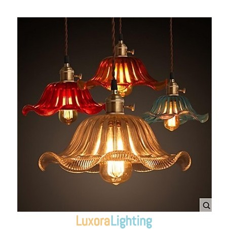 Designer Touch Decorative The copper cap Retro Old Shanghai flower glass chandelier