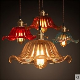 Designer Touch Decorative The copper cap Retro Old Shanghai flower glass chandelier