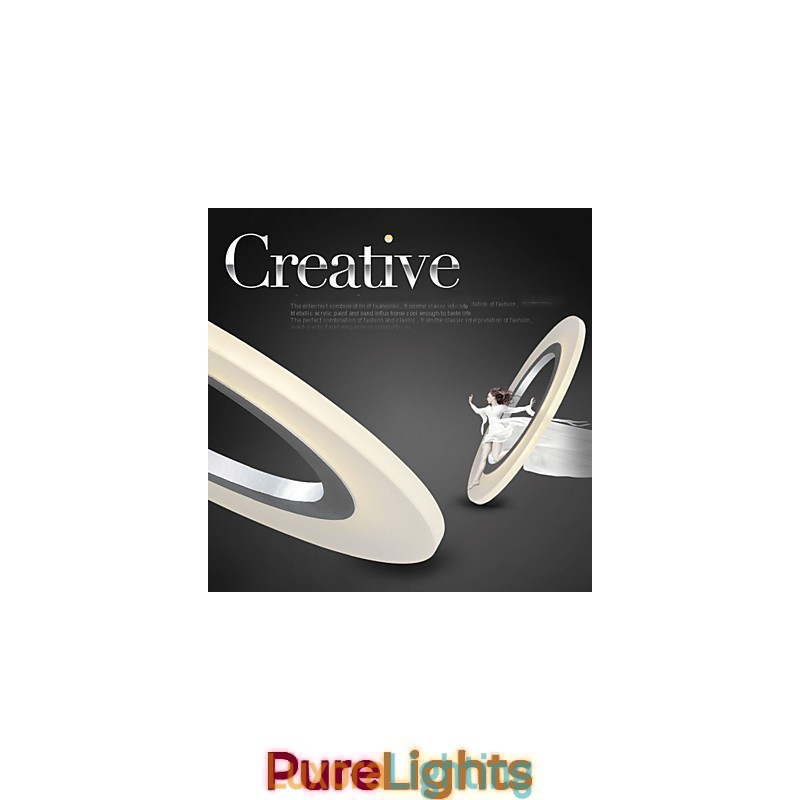 Designer Touch Decorative Pendant Light Round Ceiling Chandelier Milky Acrylic Ceiling Lamps with Single Ring