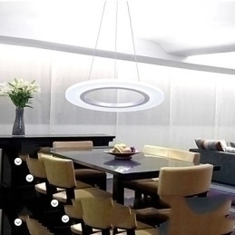 Designer Touch Decorative Pendant Light Round Ceiling Chandelier Milky Acrylic Ceiling Lamps with Single Ring